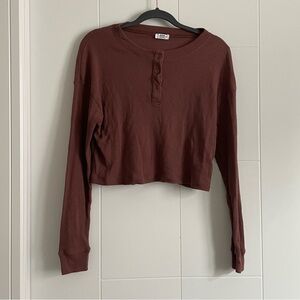 3/$45 Ardene Cropped Boxy Henley